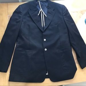 Navy blazer, made in Italy, wool and cashmere